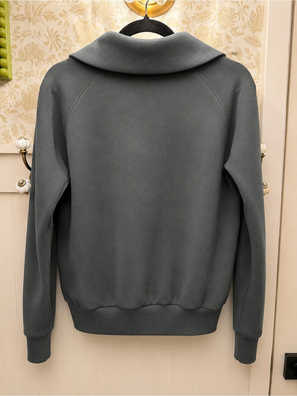 SPANX Dark Gray Green Half-Zip Pullover XS - Picture 3 of 4